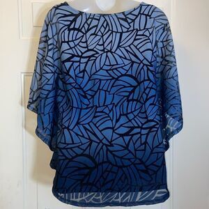 Roz & Ali Black and Purple Boxy Blouse Size S